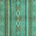 Square Machine Washable Abstract Turquoise Modern Area Rugs, wshabs2395turq