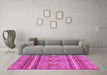 Machine Washable Abstract Pink Modern Rug in a Living Room, wshabs2395pnk