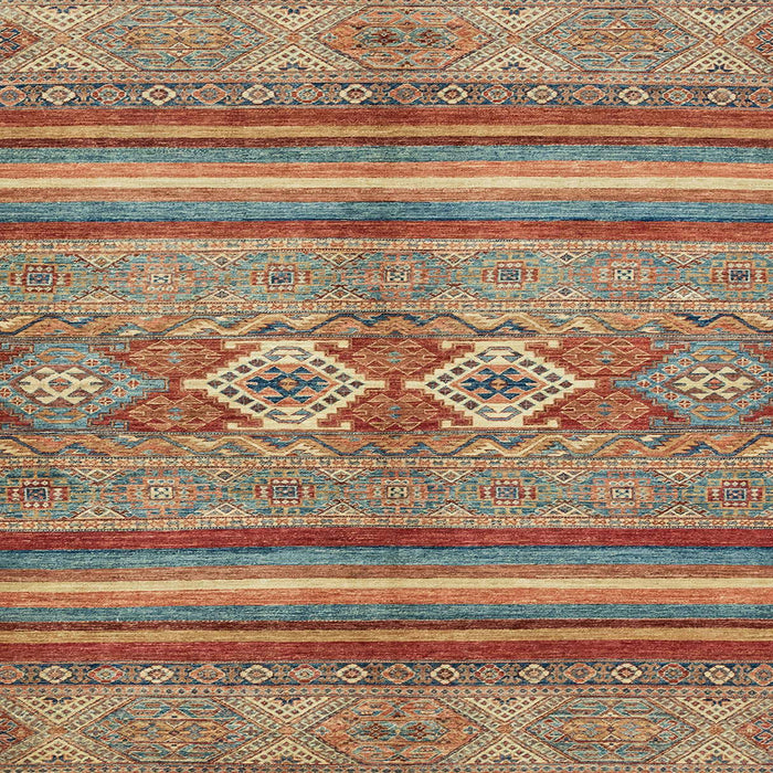 Square Machine Washable Abstract Camel Brown Rug, wshabs2395