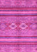 Machine Washable Abstract Pink Modern Rug, wshabs2395pnk