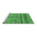 Sideview of Machine Washable Abstract Emerald Green Modern Area Rugs, wshabs2395emgrn