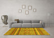 Machine Washable Abstract Yellow Modern Rug in a Living Room, wshabs2395yw