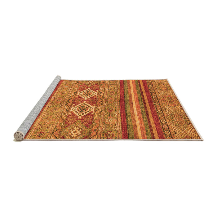 Sideview of Machine Washable Abstract Orange Modern Area Rugs, wshabs2395org