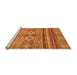 Sideview of Machine Washable Abstract Orange Modern Area Rugs, wshabs2395org