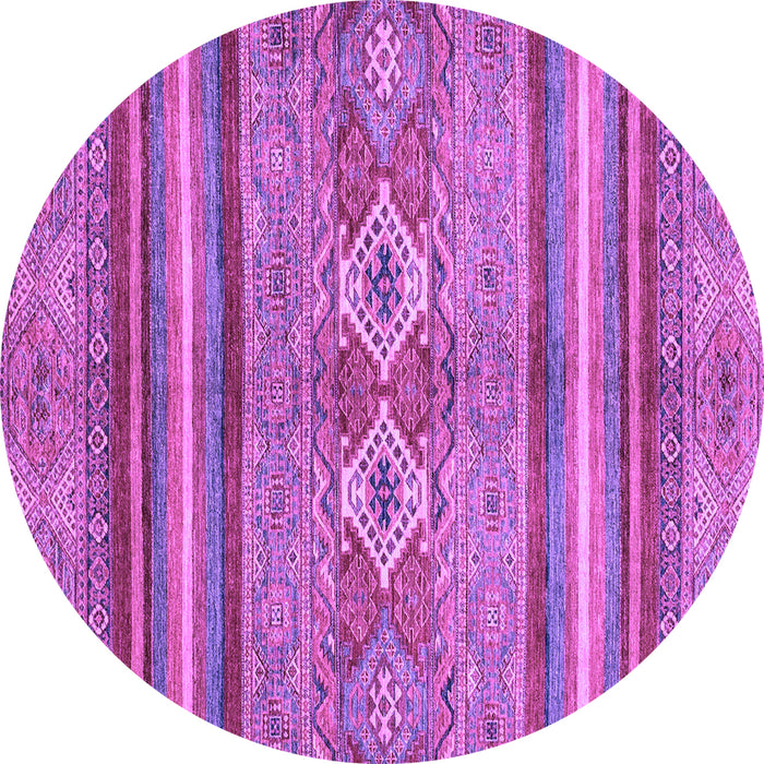 Round Machine Washable Abstract Purple Modern Area Rugs, wshabs2395pur