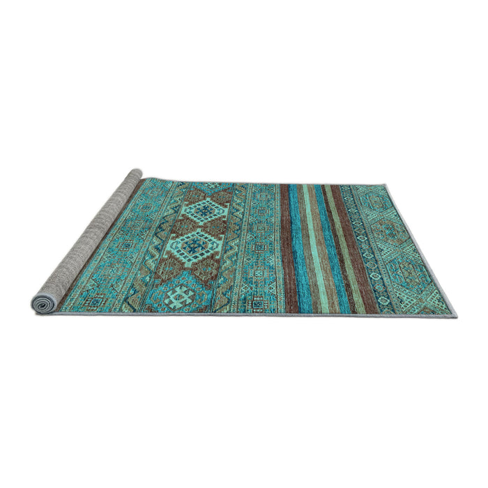 Sideview of Machine Washable Abstract Light Blue Modern Rug, wshabs2395lblu