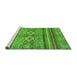 Sideview of Machine Washable Abstract Green Modern Area Rugs, wshabs2395grn