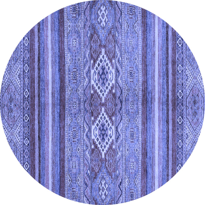 Round Machine Washable Abstract Blue Modern Rug, wshabs2395blu