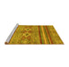 Sideview of Machine Washable Abstract Yellow Modern Rug, wshabs2395yw