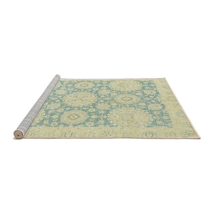 Sideview of Machine Washable Abstract Khaki Gold Rug, wshabs2396