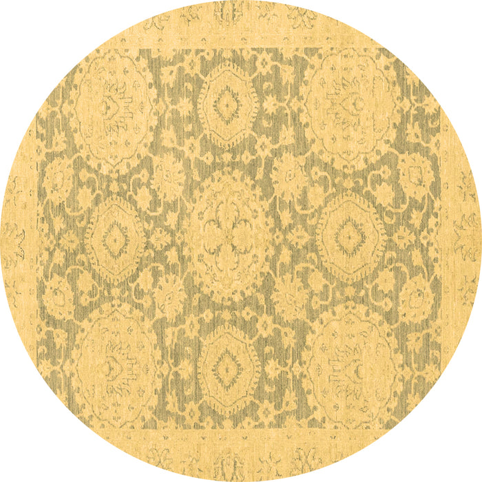 Round Oriental Brown Traditional Rug, abs2396brn