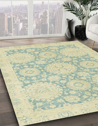 Abstract Khaki Gold Oriental Rug, abs2396