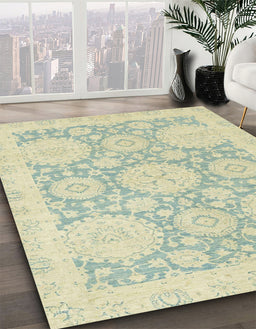 Machine Washable Abstract Khaki Gold Rug in a Family Room, wshabs2396