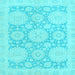 Square Oriental Light Blue Traditional Rug, abs2396lblu