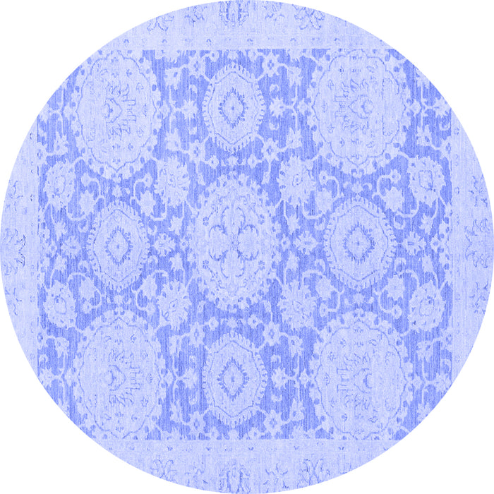 Round Oriental Blue Traditional Rug, abs2396blu