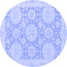 Round Oriental Blue Traditional Rug, abs2396blu