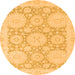 Round Oriental Orange Traditional Rug, abs2396org