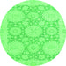 Round Oriental Green Traditional Rug, abs2396grn