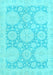 Machine Washable Oriental Light Blue Traditional Rug, wshabs2396lblu