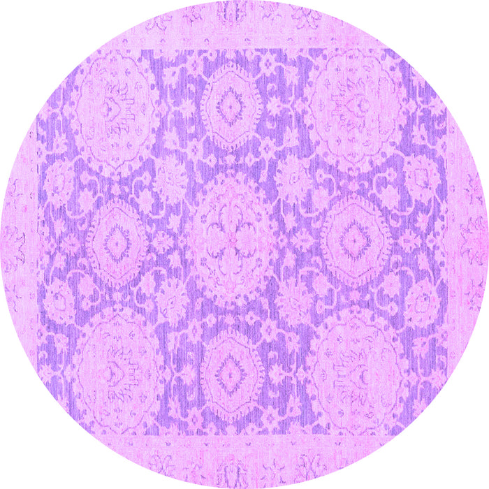 Round Machine Washable Oriental Purple Traditional Area Rugs, wshabs2396pur
