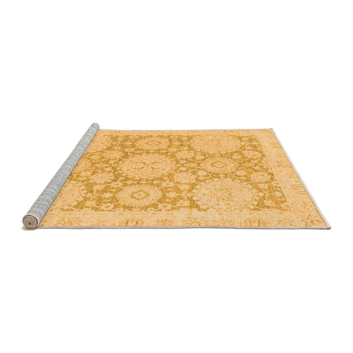 Sideview of Machine Washable Oriental Orange Traditional Area Rugs, wshabs2396org