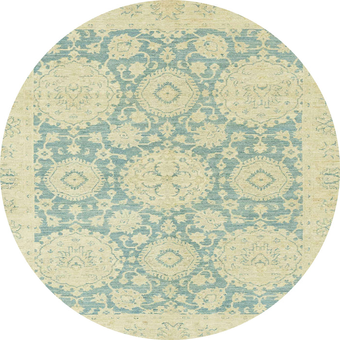 Round Machine Washable Abstract Khaki Gold Rug, wshabs2396