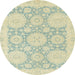 Round Machine Washable Abstract Khaki Gold Rug, wshabs2396