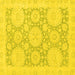 Square Machine Washable Oriental Yellow Traditional Rug, wshabs2396yw