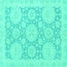 Square Oriental Turquoise Traditional Rug, abs2396turq