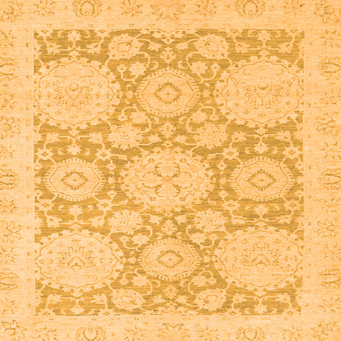 Square Machine Washable Oriental Orange Traditional Area Rugs, wshabs2396org