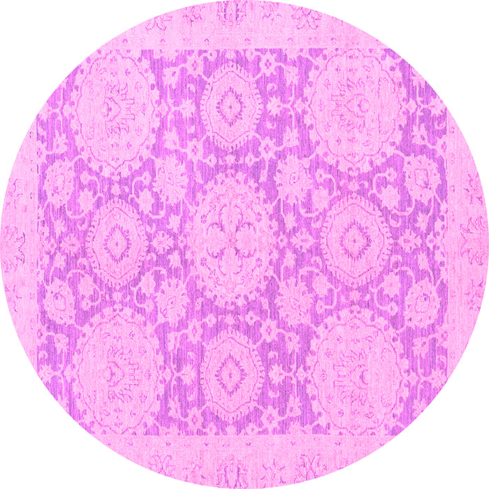 Round Oriental Pink Traditional Rug, abs2396pnk