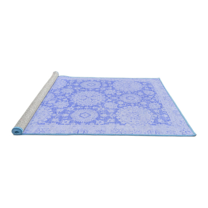 Sideview of Machine Washable Oriental Blue Traditional Rug, wshabs2396blu