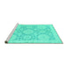 Sideview of Machine Washable Oriental Turquoise Traditional Area Rugs, wshabs2396turq