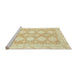 Sideview of Machine Washable Abstract Khaki Gold Rug, wshabs2397