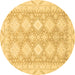 Round Abstract Brown Modern Rug, abs2397brn