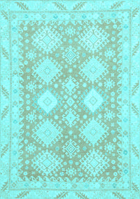 Abstract Light Blue Modern Rug, abs2397lblu