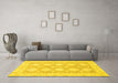 Machine Washable Abstract Yellow Modern Rug in a Living Room, wshabs2397yw