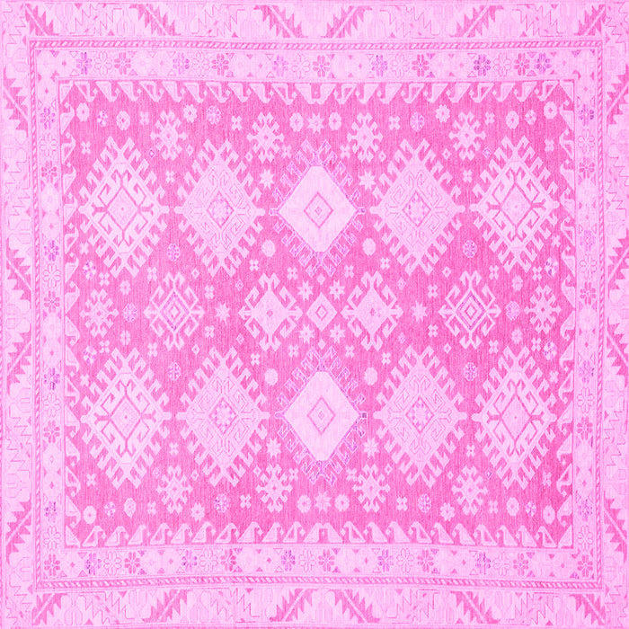 Square Machine Washable Abstract Pink Modern Rug, wshabs2397pnk