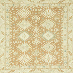 Square Abstract Khaki Gold Modern Rug, abs2397