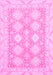 Machine Washable Abstract Pink Modern Rug, wshabs2397pnk