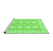 Sideview of Machine Washable Abstract Green Modern Area Rugs, wshabs2397grn