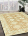 Abstract Khaki Gold Modern Rug in Family Room, abs2397