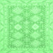 Square Machine Washable Abstract Emerald Green Modern Area Rugs, wshabs2397emgrn