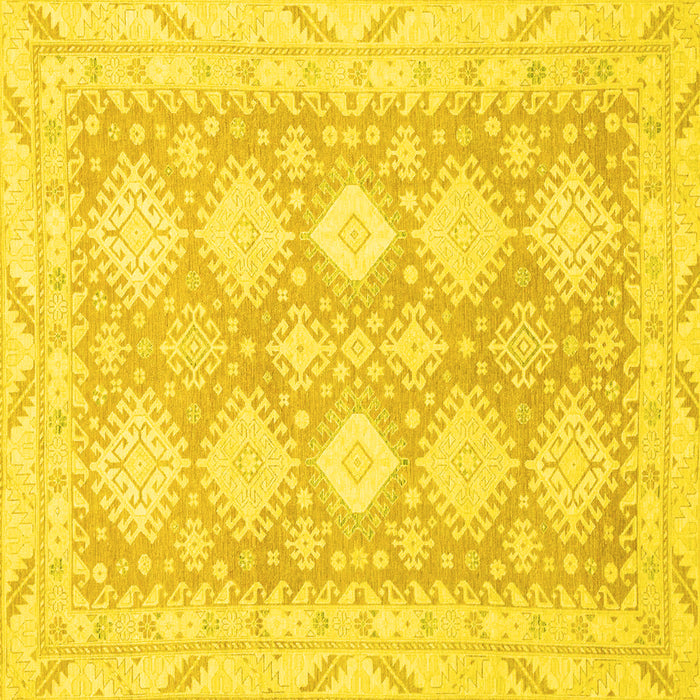 Square Abstract Yellow Modern Rug, abs2397yw