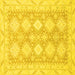 Square Abstract Yellow Modern Rug, abs2397yw