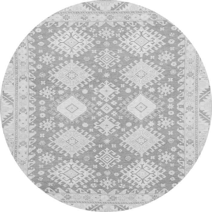 Round Abstract Gray Modern Rug, abs2397gry