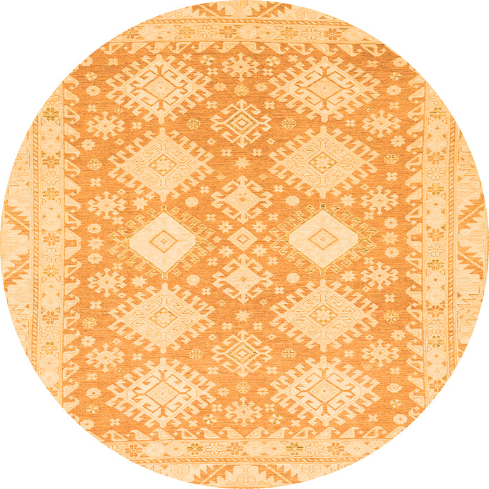 Round Abstract Orange Modern Rug, abs2397org