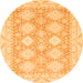 Round Abstract Orange Modern Rug, abs2397org