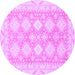 Round Abstract Purple Modern Rug, abs2397pur