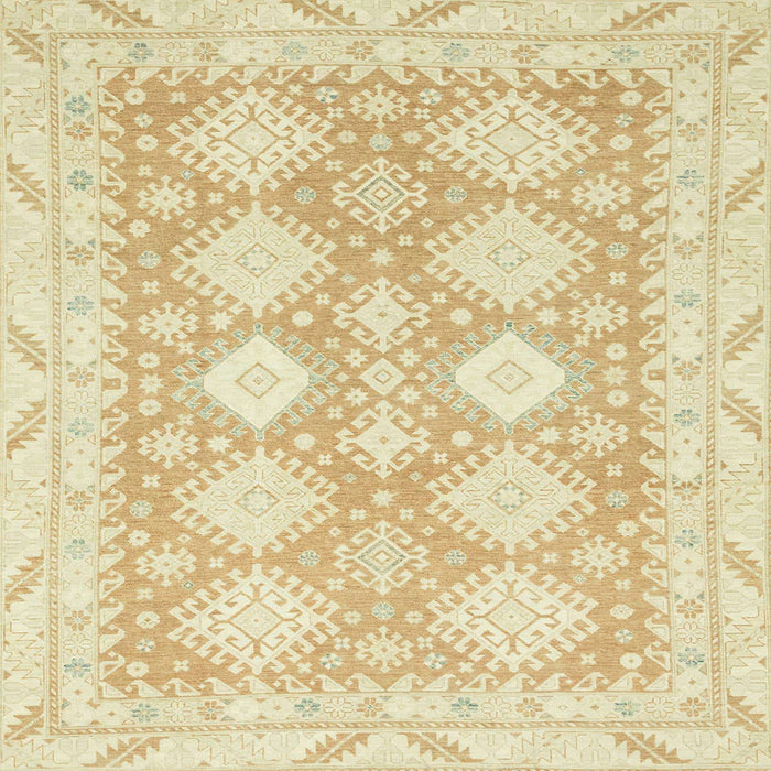 Square Machine Washable Abstract Khaki Gold Rug, wshabs2397